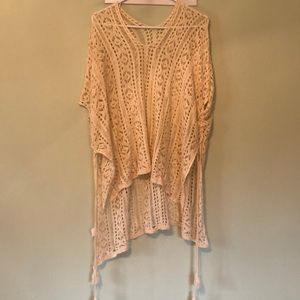NWOT cream crochet swim suit cover up